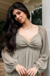 Dione Midi Dress | Dusty Olive